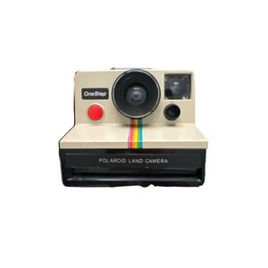 Vintage Original Polaroid SX-70 OneStep White Rainbow Stripe Land Camera